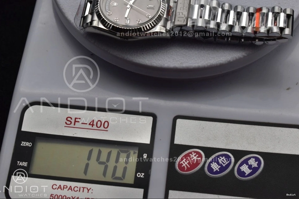 Dial 36 (Gain Diamond 904L Steel on Weight) SS Grey Bracelet vr3255 Best QF Edition V5 President DayDate 0601